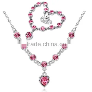 Girlfriend Heart Pendant Necklace and Beads Bracelet African Jewelry Sets thumbnail-6