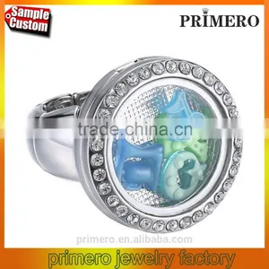 New Arrival Luminous Locket Ring Floating Memory Charm Jewelry thumbnail-1