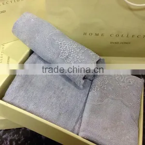 Cotton Lace Bath Towel 3pcs Set thumbnail-1