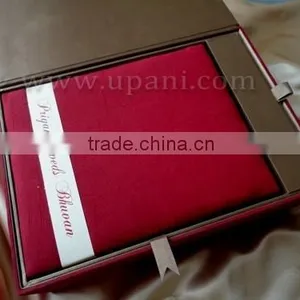 Red and Gold Embroidered Silk Invitation Box WHOLESALE thumbnail-2