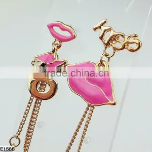 Free Shipping Oil Drip Lip Shape Cuff Earring E1588 thumbnail-5
