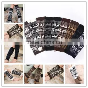 Christmas Deer Knitted Leg Warmers Leg Warmers in Camel Boot Topper Christmas Gift Soft Knitted Socks Woman Fashion Winter thumbnail-1