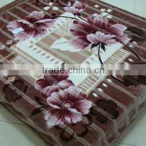 100% Polyester Printed &carved Double Blanket thumbnail-1
