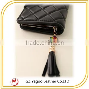 Plaid Thread Women Pure Leather Wallet With Photo Pocket thumbnail-6