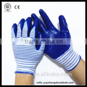 Wholesale Thirteen Needle Woven Nylon Core Yarn Nitrile Coaing Glove thumbnail-1