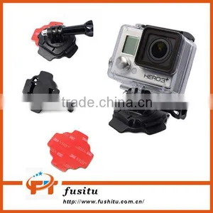 360 Degree Rotatable Swivel Helmet Mount Curved Base With Screw 3M Sticker For GoPro Hero 3 3+ 4 thumbnail-1
