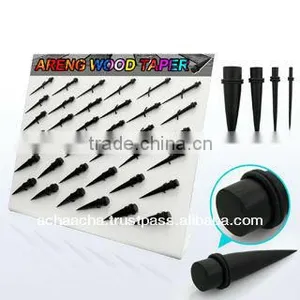 Display With 36 Pcs. of Areng Wood Tapers With O-ring - Size 8g - 00g (3mm - 10mm) thumbnail-1