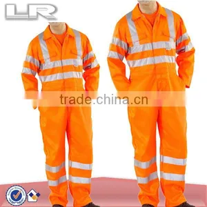 Orange Hi-vis Reflective Safety Coverall thumbnail-1
