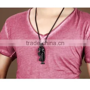 Stainless Steel Black Metal Jewelry Fish Necklace thumbnail-5