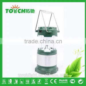 Green Color Rechargeable Lantern ABS Plastic Camping Lantern 3*AA Battery With Solar Charger Camp Lantern Light thumbnail-1