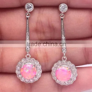 Women 925 Sterling Silver Latest Created Opal Earring Design thumbnail-1