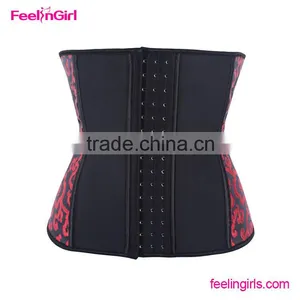 High Quality Black And Red Women Latex 9 Steel Boned Corset thumbnail-3