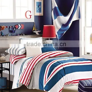 100% Cotton Pigment Print New Stripe Design Bright Color Kids Duvet Cover Set thumbnail-1
