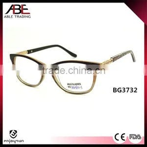 2016 Double Color Quality Handmade New Stylish Acetate Eyeglasses Optical Frames Optics Spectacle Made in China Oem Quality Choice thumbnail-3