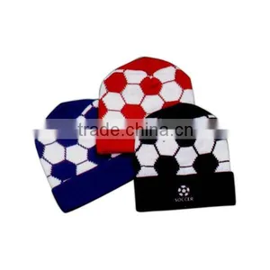 Soccer Design Winter Acrylic Knit Hat/ Cap thumbnail-1