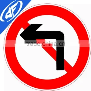 Reflective Adhesive Forbit Turn Left Road Sign thumbnail-1