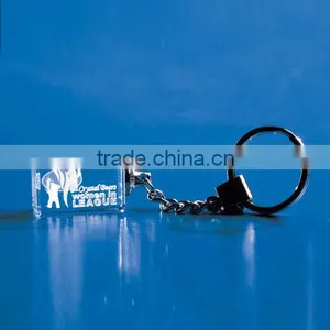 3D Laser Engraved K9 Crystal Keychain With Metal Ring For Crystal Souvenirs thumbnail-1