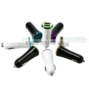 New Design Coloured Usb Car Charger Dual Car Charger Phone thumbnail-2