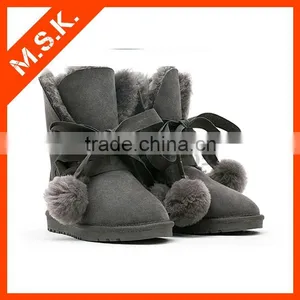 Hot Selling Snow Buckle Fastener Sweet Leather Boots Women thumbnail-1