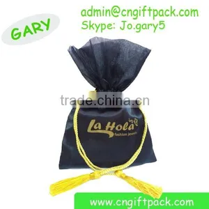 Black Satin Jewellery Gift Pouch Bag 10cmx15cm thumbnail-2