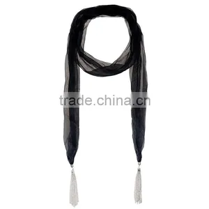 Wholesale Commute Simple Tassel Scarf,muslin Scarf thumbnail-5