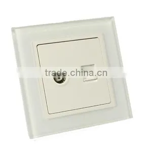 Hot Sell Cheaper Tempered Glass Telephone and TV Outlet Wall Socket 86mm thumbnail-2
