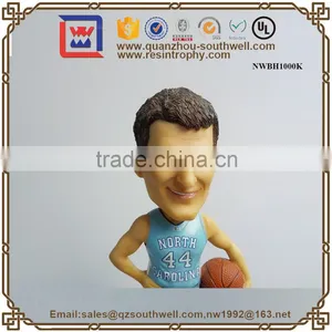 Polyresin Bobble-head Basketball Player Custom Made Pvc Bobblehead Dolls thumbnail-2