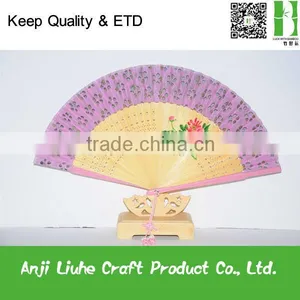 Japanese Style Bamboo Hand Silk Fan thumbnail-1