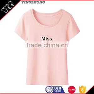 Manufacturer China Custom Women's Clothing Bluk Printing Miss Log T-shirt thumbnail-1