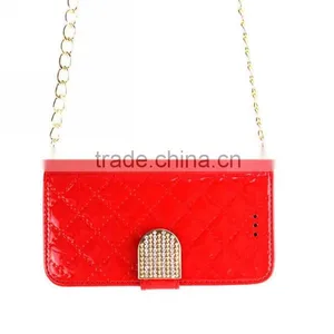 Small Fragrant Wind Leather Wallet Case With Shoulder Strap for Iphone 6 thumbnail-6