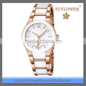 High Grade Fashion Womens Steel Between Ceramic Diamond Dial Watch thumbnail-1