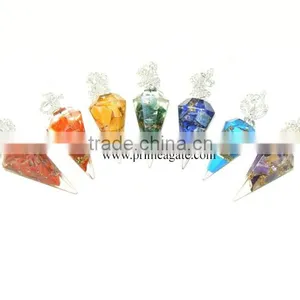 7 Chakra Orgone Pendulum |Wholesale 7 Chakra Pendulum for Sale | Chakra Healing Pendulum From India thumbnail-1