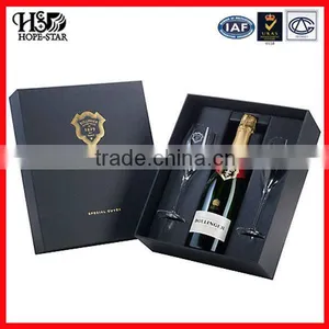 HIGH QUALITY CUSTOM MADE MATT BLACK WINE GLASS GIFT BOX thumbnail-1