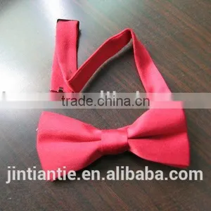 2016 Hot Sale Solid Red Hand Made Polyester Mens Bow Tie thumbnail-2