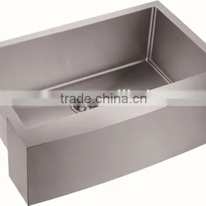 Apron Single Bowl Stainless Steel Hand Made Kitchen Sink With Drain Basket GR-3021SR thumbnail-2