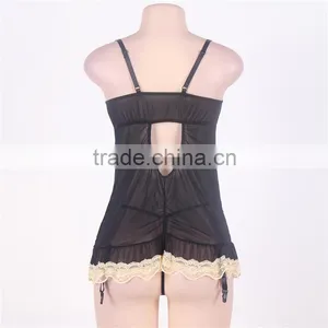Best Selling Sheer Stretch Satin Girls Sexy Nightwear Erotic Girls Sexy Lingerie thumbnail-6