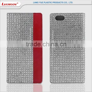 2 Card Slots Color Matching Full Diamond pu Leather Mobile Phone Case for Samsung s6 s7 Edge Plus thumbnail-3