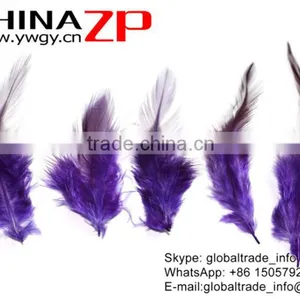 Top Supplier ZPDECOR Bulk Sale Selected Prime Quality Purple Chicken Rooster Saddle Feathers thumbnail-2