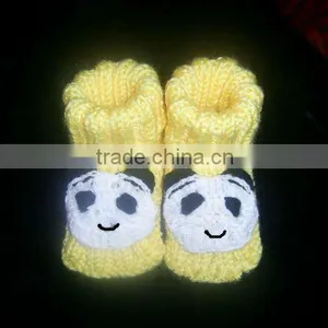 Yellow Colors Panda Design Handmade Baby Socks thumbnail-1