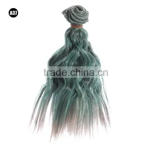 Green Short Wavy Hair Extension Hairpiece for Blythe Dolls thumbnail-4
