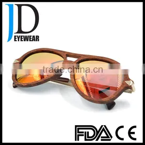 High Quality Classic Wood Metal Combination Aviator Wood Sunglasses thumbnail-6