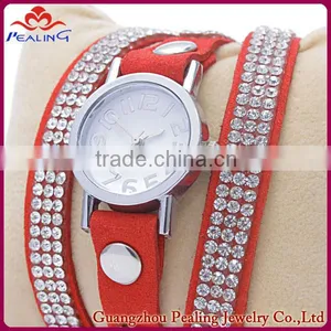 Three Layer 4-row Rhinestone Ladies Watch Bracelet Watch Wrist Watch for Girl thumbnail-1