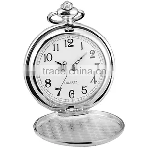 Classic White Dial Necklace Chain Quartz Analog Pocket Watch thumbnail-1