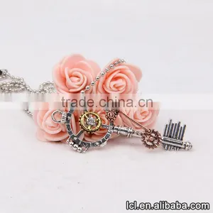 Key Shaped Designer Necklace, Wholesale Steampunk Vintage Necklace thumbnail-4