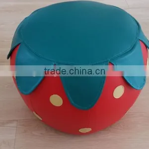 Hot Selling Strawberry Round Leather Ottoman Furniture thumbnail-1