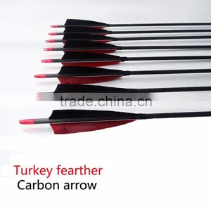 New 31" Carbon Turkey Feather Arrow for Compound Bow and Arrow thumbnail-4