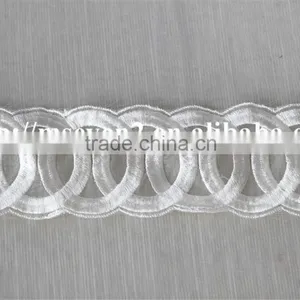 Good Sale Circle Pattern Silk White Polyester Embroidery Lace for Clothing thumbnail-2