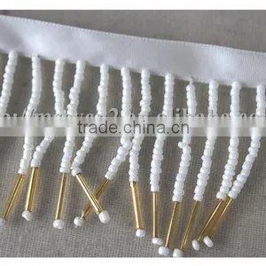 China Fashion White Beaded Fringe Trim Lampshade Beads Fringe for Decoration thumbnail-4