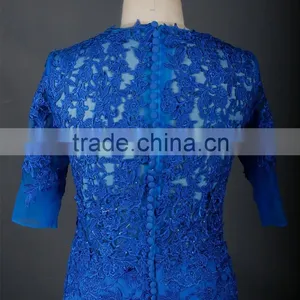 RSE674 Elegant Lace Vintage Royal Blue Mother Of The Bride Evening Dresses thumbnail-4