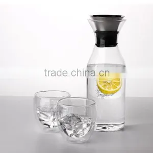 Glass Water Pitcher Decanter With Glass Cup Set thumbnail-1